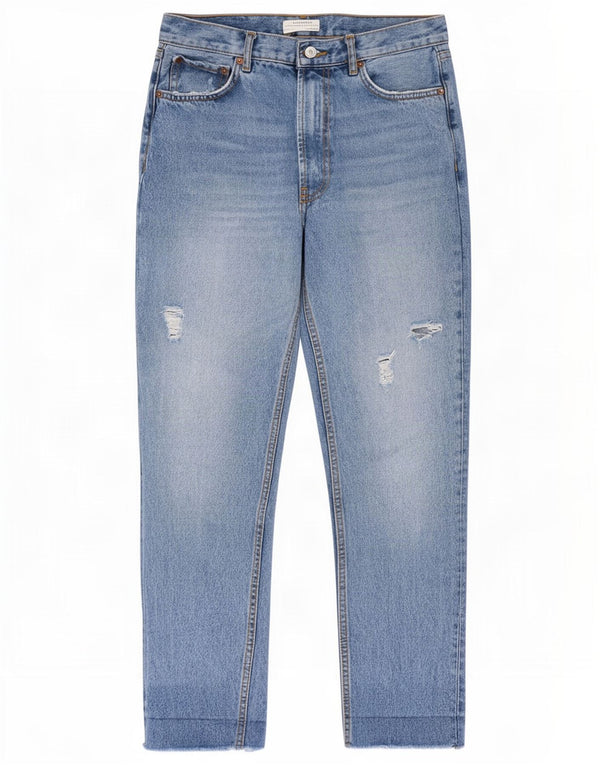 Damskie jeansy Zara w trudnej sytuacji, zwężane EU 36 XS W26 L27 niebieskie