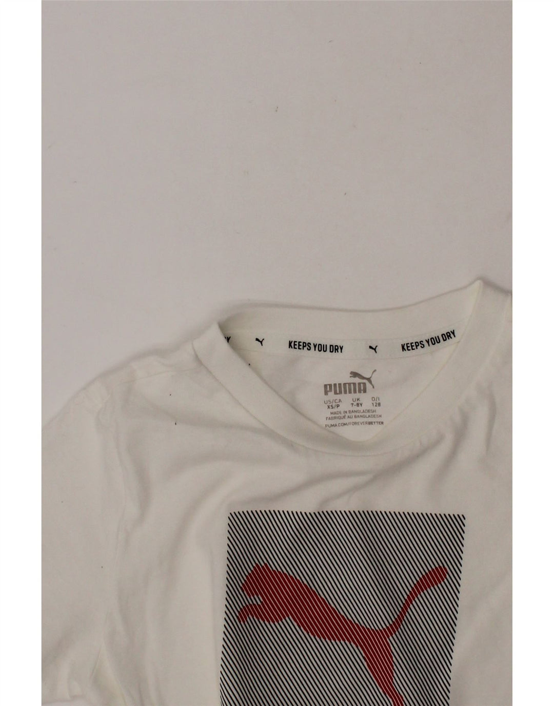 PUMA Boys Graphic T-Shirt Top 7-8 Years White Vintage Puma and Second-Hand Puma from Messina Hembry 