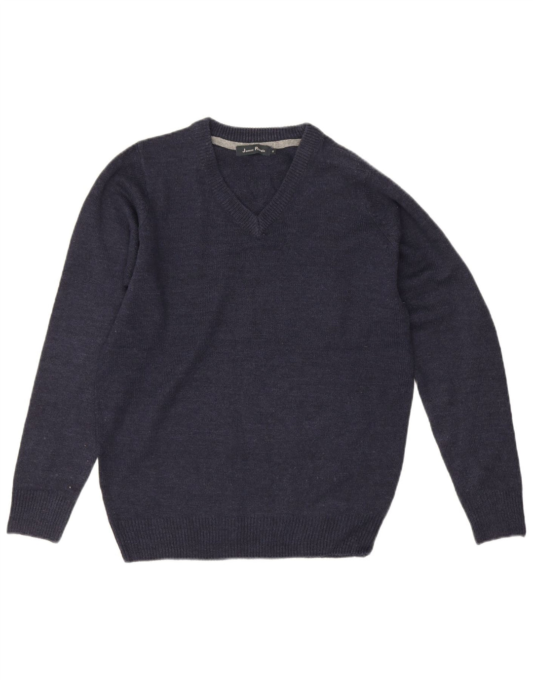Sweter męski James Pringle z dekoltem w szpic, mały, granatowy, akrylowy
