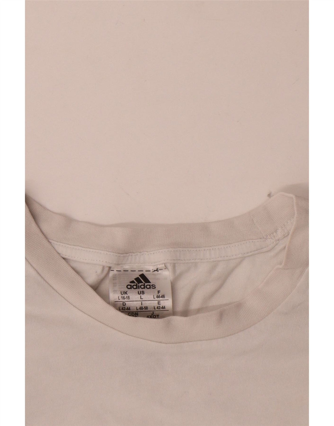 Adidas Damski Top Z Długim Rękawem UK 16/18 Duży Biały Bawełna