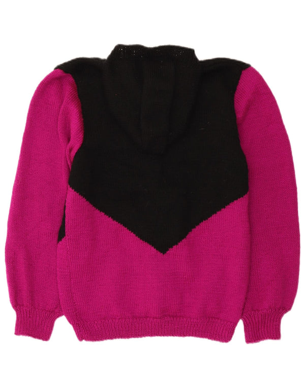 Sweter damski z kapturem w stylu vintage, UK 14, średni czarny, blok kolorów