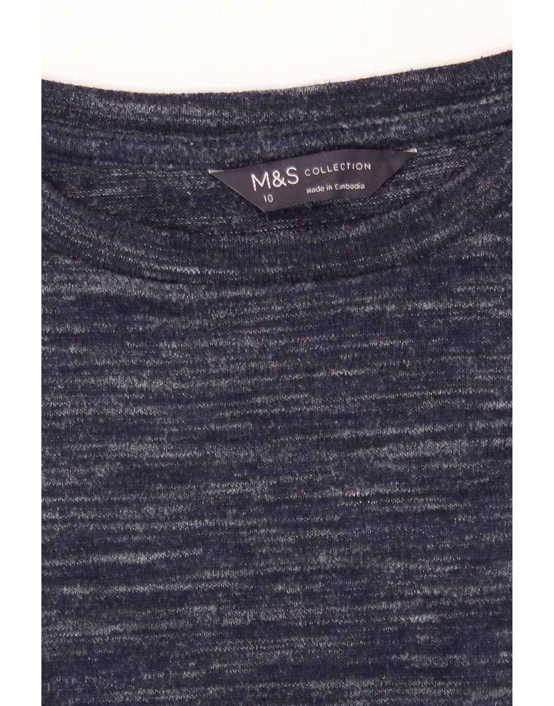 Marks & Spencer Damski top z długim rękawem UK 10, mały, granatowy, nakrapiany