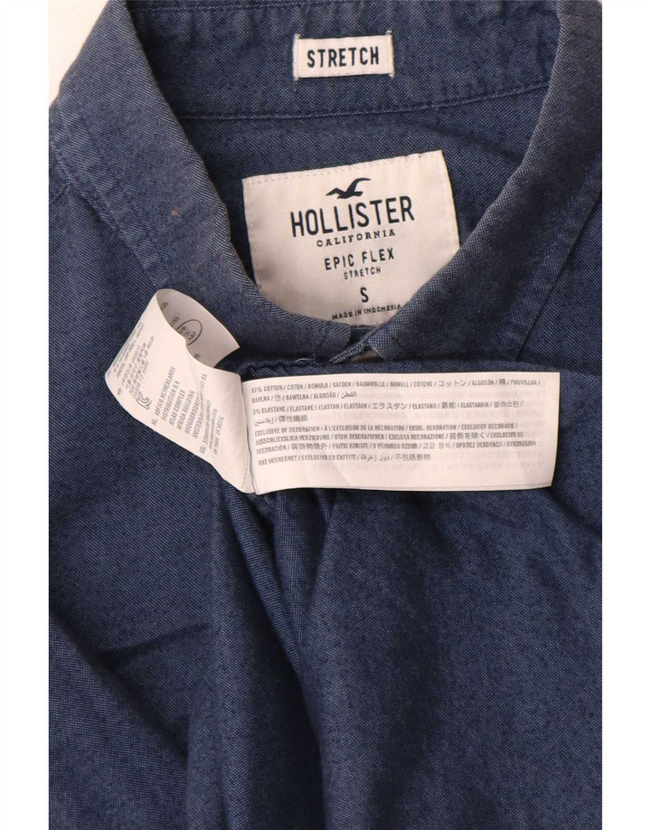 Koszula męska Hollister, mała, bawełniana, granatowa