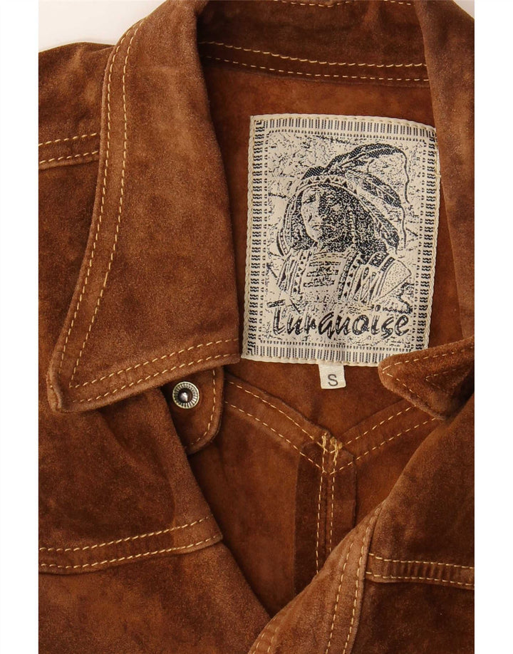 Zamszowa kamizelka męska Vintage UK 36 Small Brown