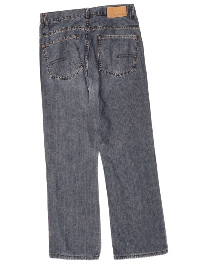 CALVIN KLEIN Męskie proste dżinsy W32 L28 Niebieskie, bawełniane