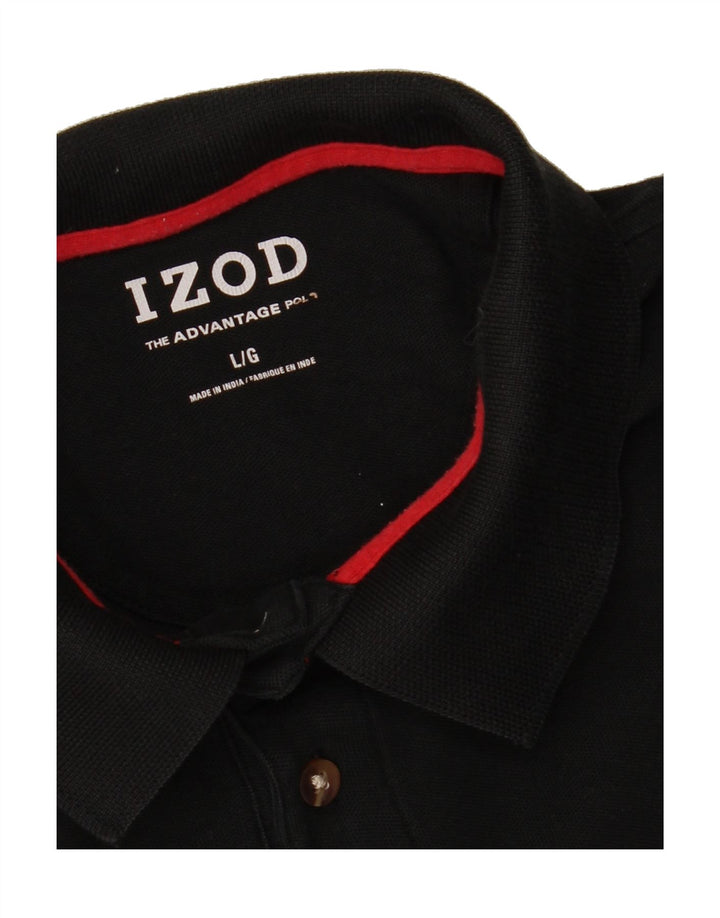 IZOD Mens Polo Shirt Large Black Cotton Vintage Izod and Second-Hand Izod from Messina Hembry 