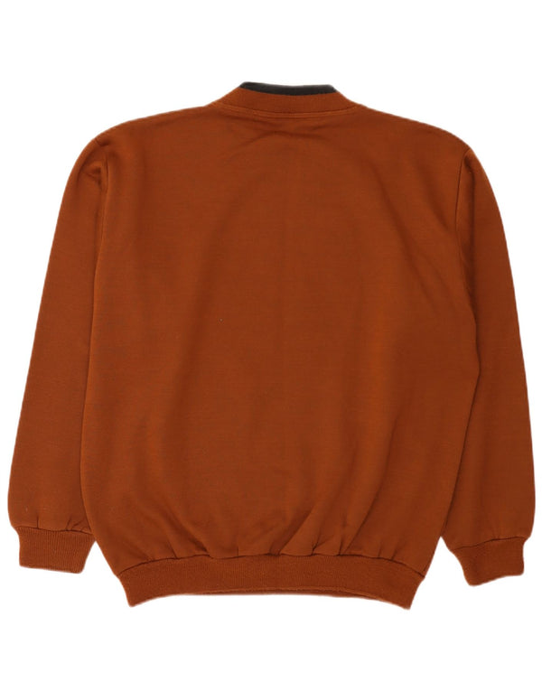 Vintage Mens Graphic Sweatshirt Jumper Medium Brown Cotton