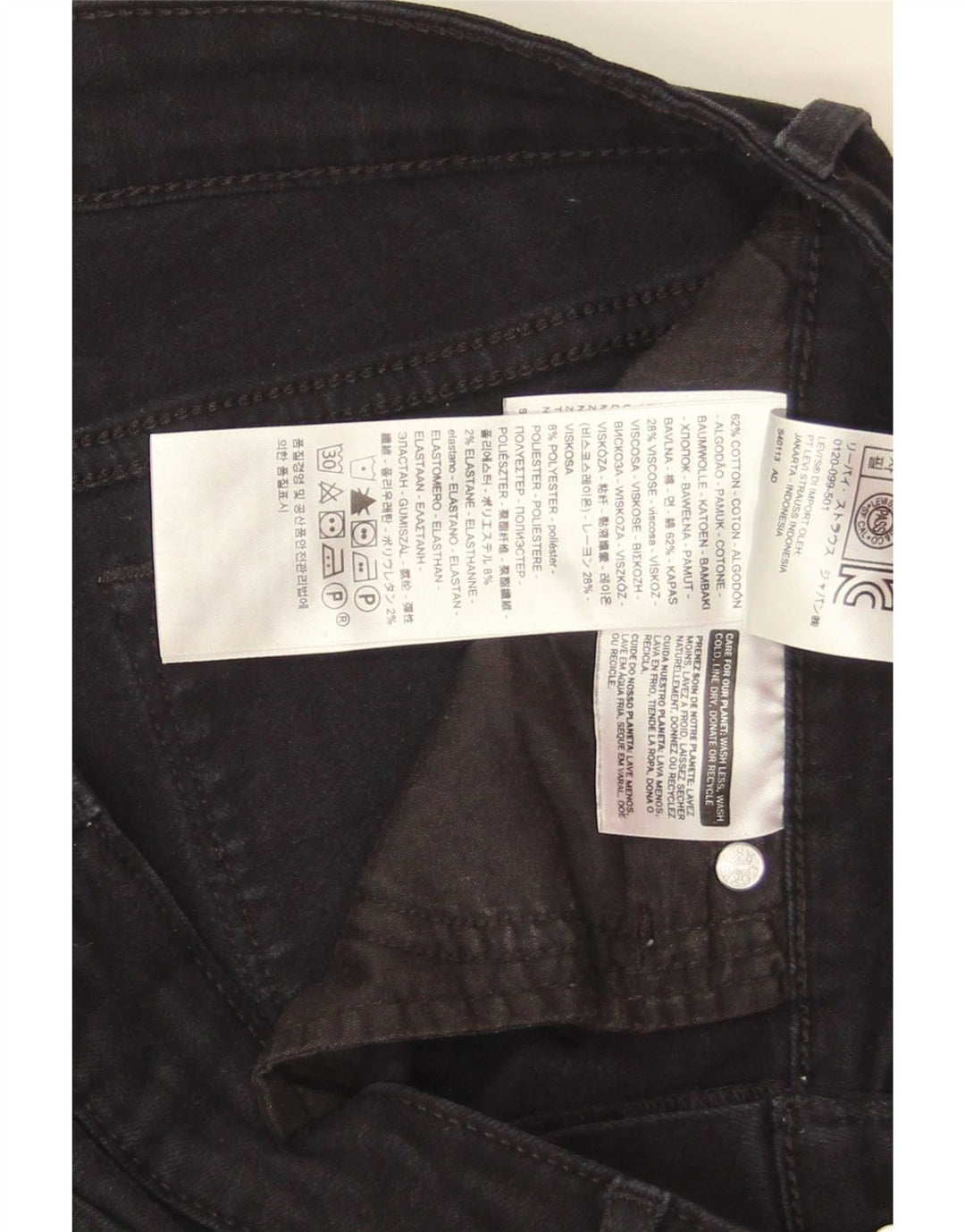 Damskie jeansy Levi's 712 Slim W30 L32 Czarna bawełna