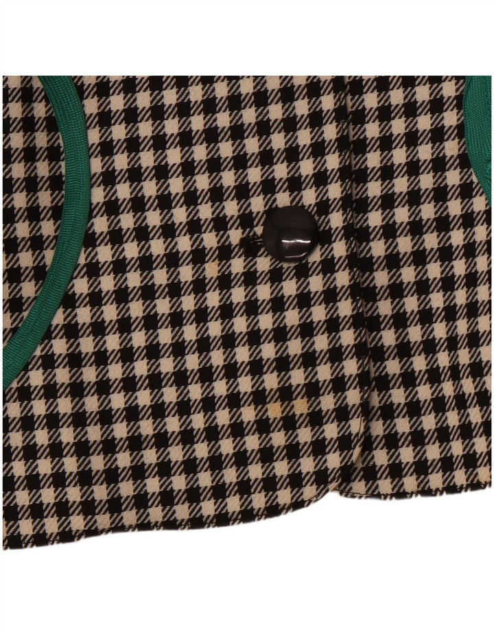 Damska marynarka PORTARA zapinana na 5 guzików, EU 38, średnia czarna kratka