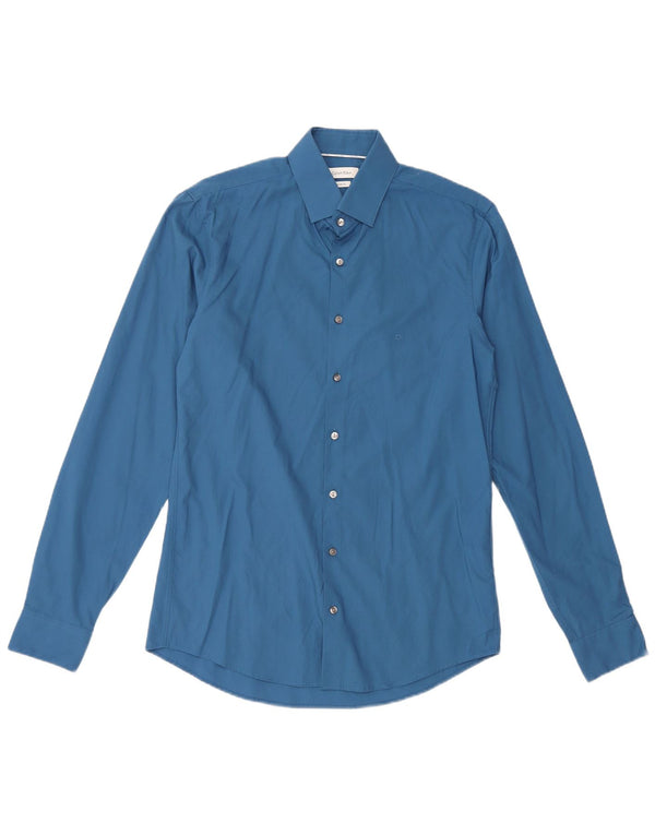 Koszula męska CALVIN KLEIN o dopasowanym kroju, rozmiar 38 15, średni niebieski, bawełniany