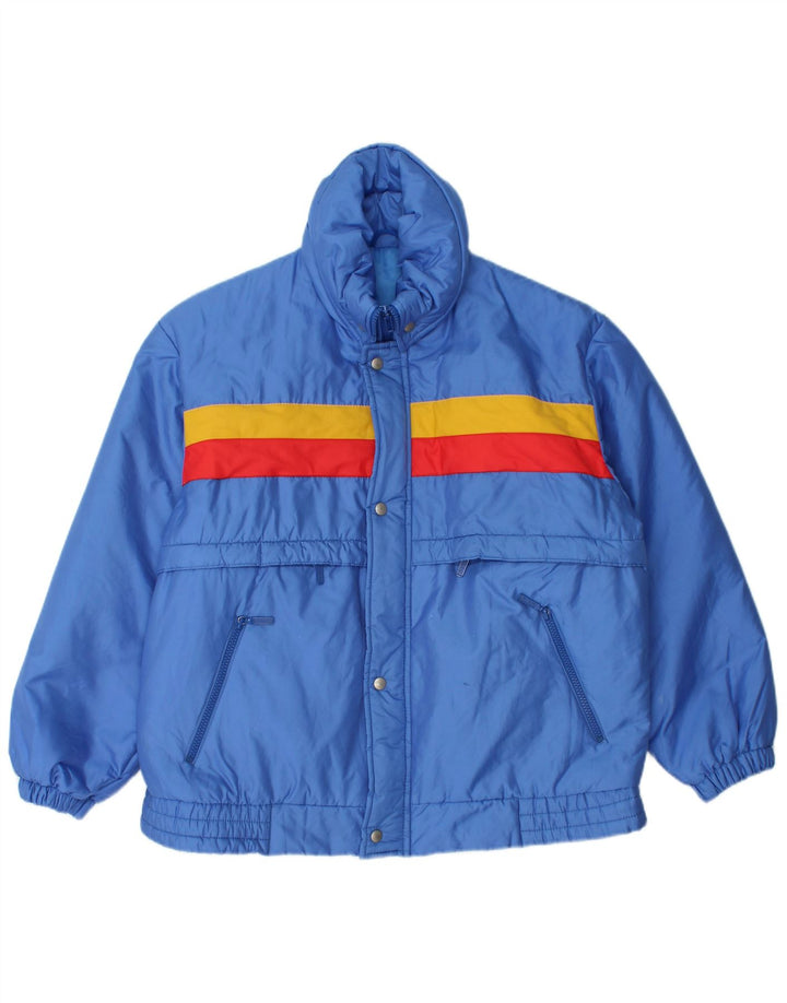 Męska ocieplana kurtka z kapturem VINTAGE UK 36 Small Blue Colorblock Poliamid