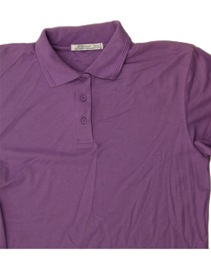 ST. BERNARD Womens Polo Shirt US 10/12 Large Purple Polyester Vintage St. Bernard and Second-Hand St. Bernard from Messina Hembry 