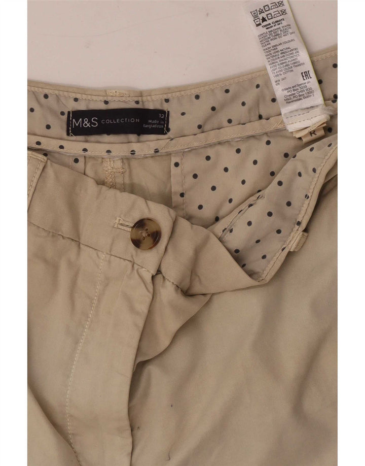 Marks & Spencer Damskie spodenki Chino UK 12 Medium W32 Beżowa bawełna