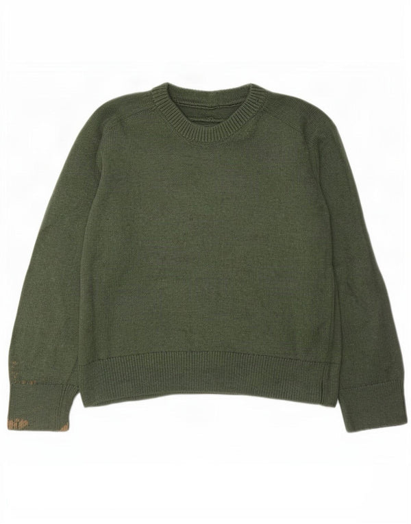 Męski sweter z okrągłym dekoltem Abercrombie & Fitch, mały, zielony, bawełniany