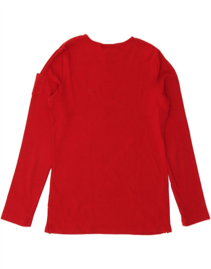 RALPH LAUREN Womens Top Long Sleeve UK 12 Medium Red Cotton Vintage Ralph Lauren and Second-Hand Ralph Lauren from Messina Hembry 