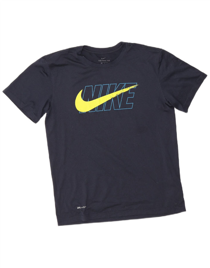 Męska koszulka z grafiką Nike Dri Fit, średni granatowy poliester