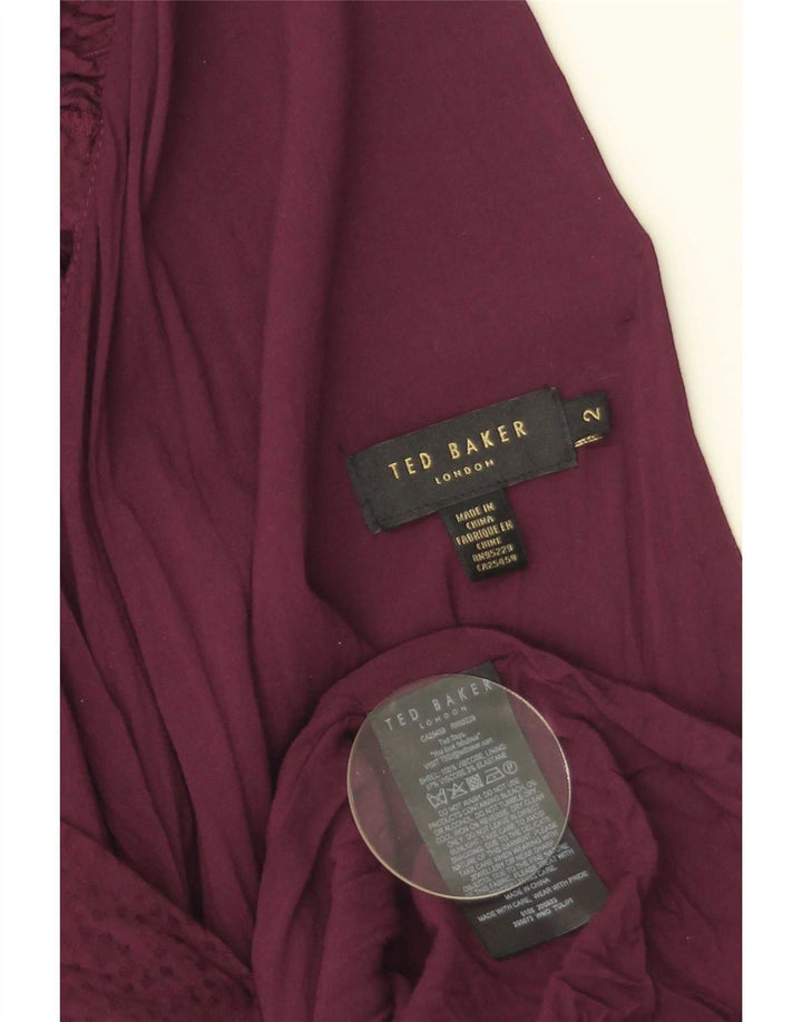 Damska sukienka maxi Ted Baker, rozmiar 2, mała, bordowa wiskoza