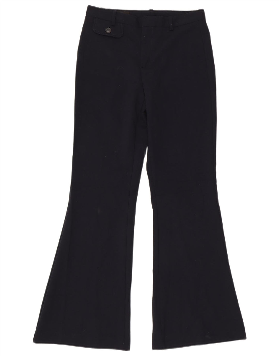Spodnie damskie Zara Flare, małe, W26 L32, granatowe, poliestrowe