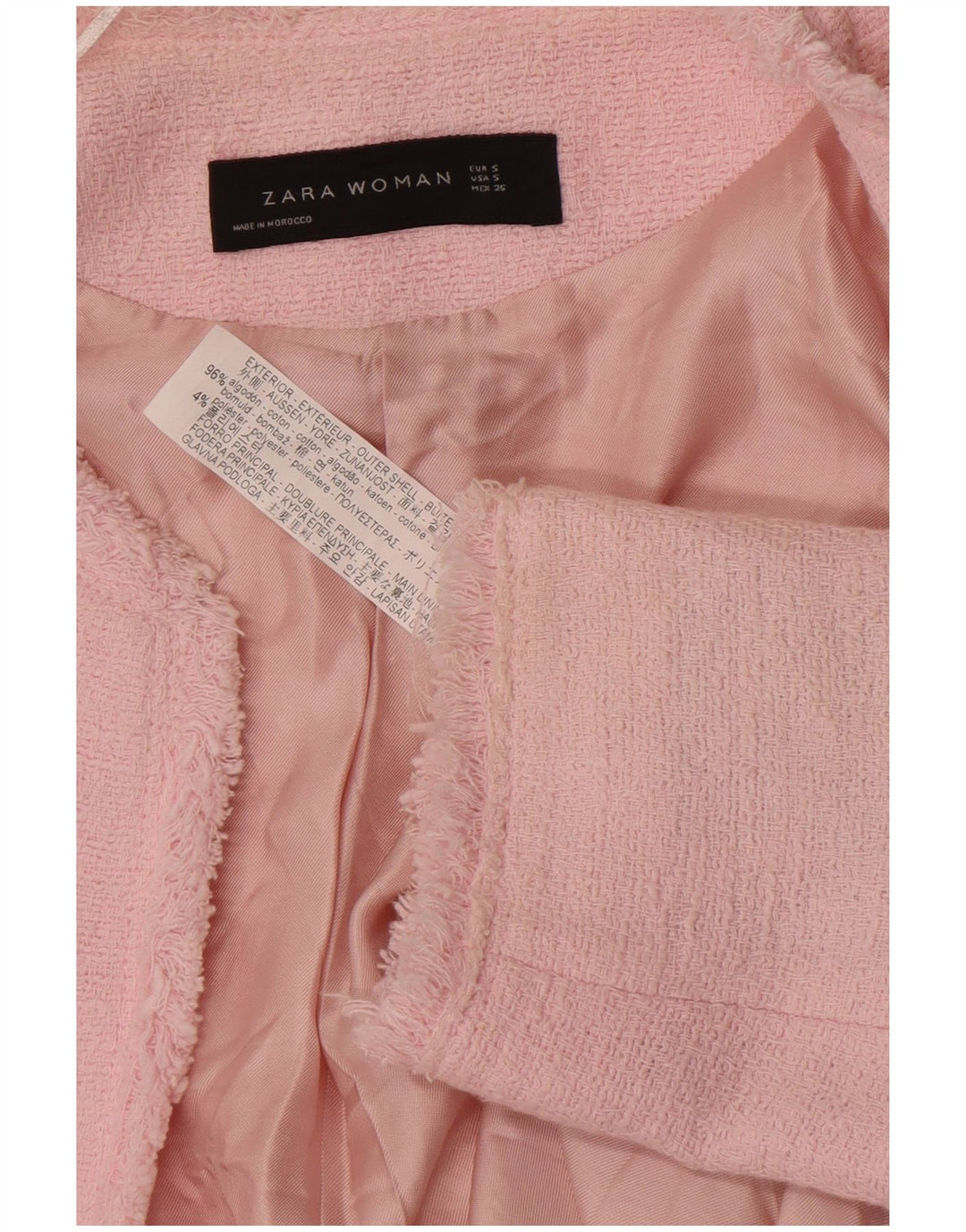 Płaszcz damski Zara Open UK 10 Small Pink Cotton