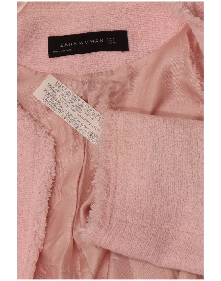 Płaszcz damski Zara Open UK 10 Small Pink Cotton