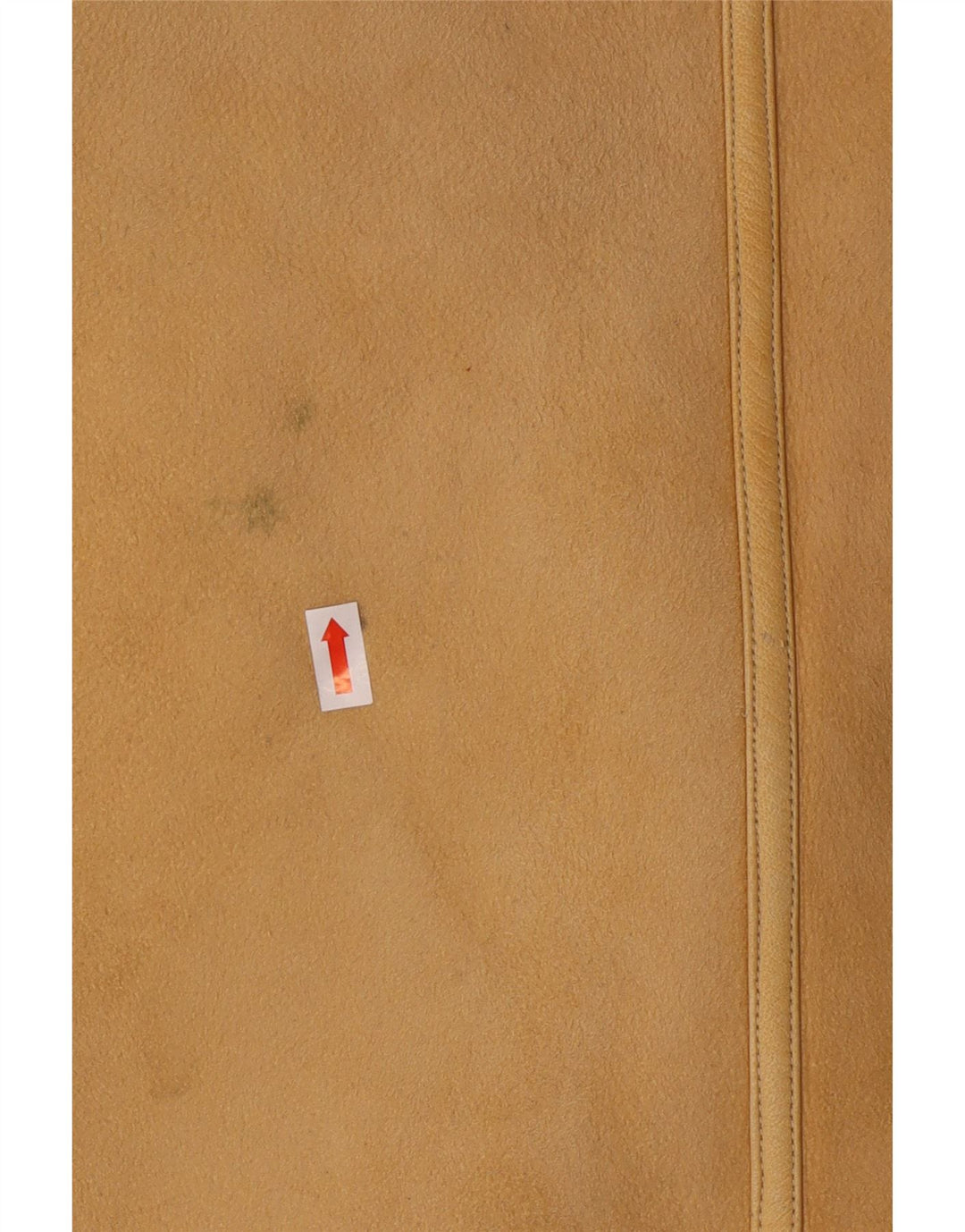 Vintage damski płaszcz z owczej skóry IT 46, duży beżowy płaszcz z owczej skóry