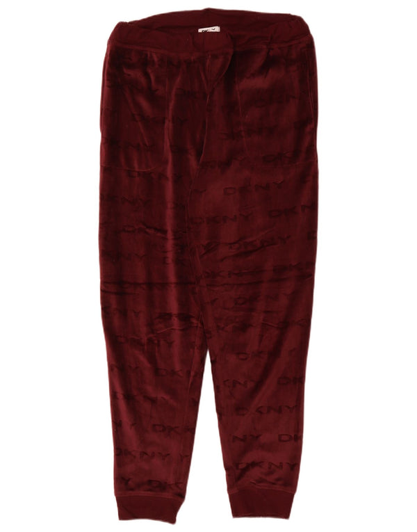 Damskie spodnie dresowe DKNY z grafiką Joggers UK 10 Small Burgundy