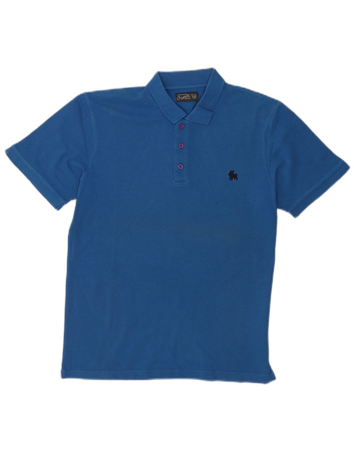 Męska koszulka polo Jack & Jones, średnia niebieska, bawełniana