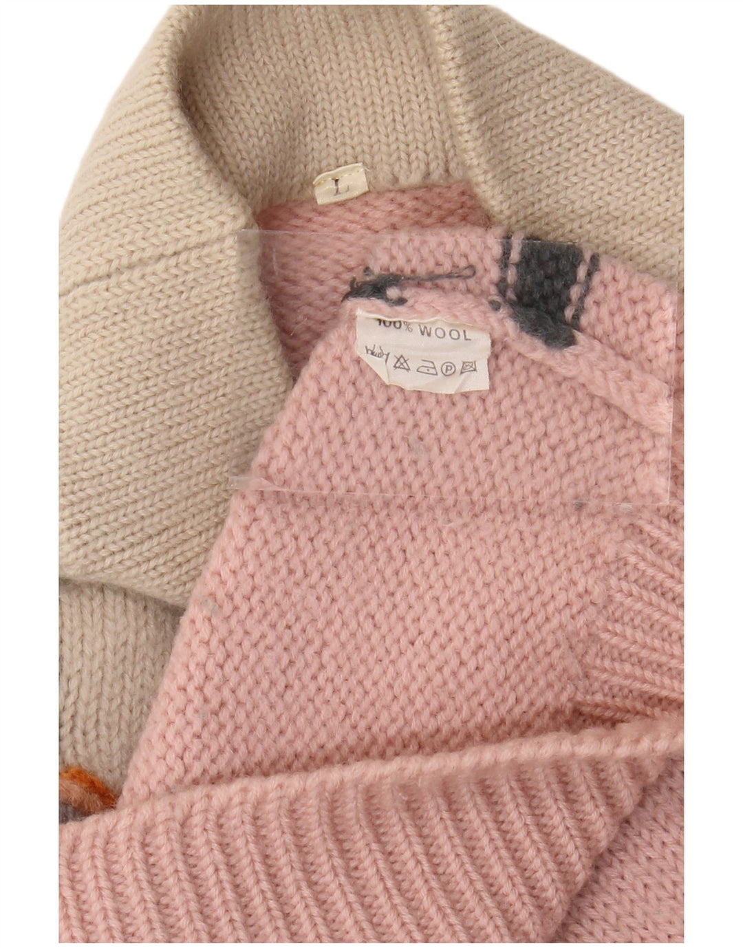 Damski sweter VINTAGE z golfem, UK 16, duży, różowy