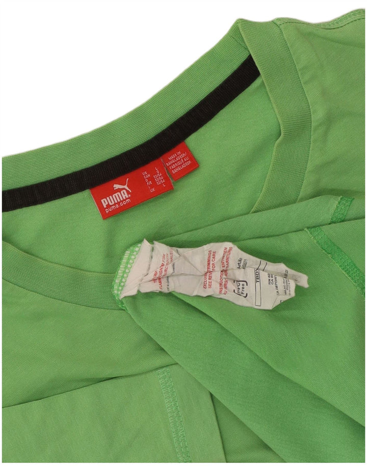 Męski T-shirt Puma z grafiką, duży, zielony, bawełniany
