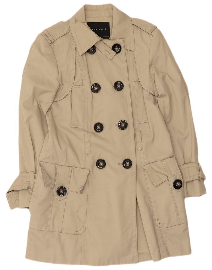 Damski trencz Zara UK 14, duży, beżowy nylon