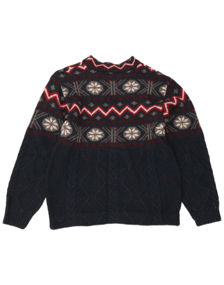 Męski sweter z okrągłym dekoltem Invicta, średni granatowy Fair Isle
