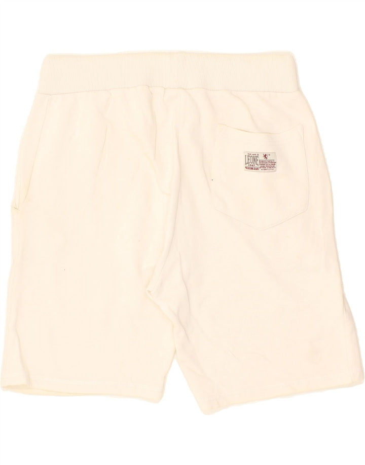 LEONE Mens Graphic Sport Shorts XL  Off White Cotton Vintage Leone and Second-Hand Leone from Messina Hembry 