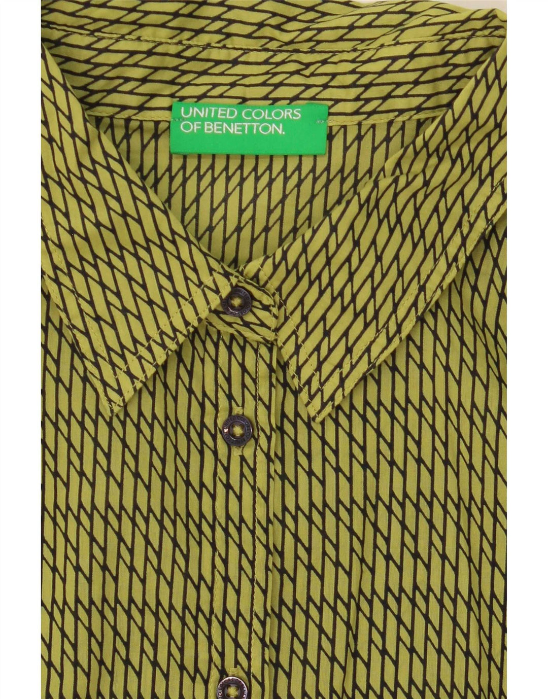 Koszula damska Benetton UK 16, duża, zielona, geometryczna