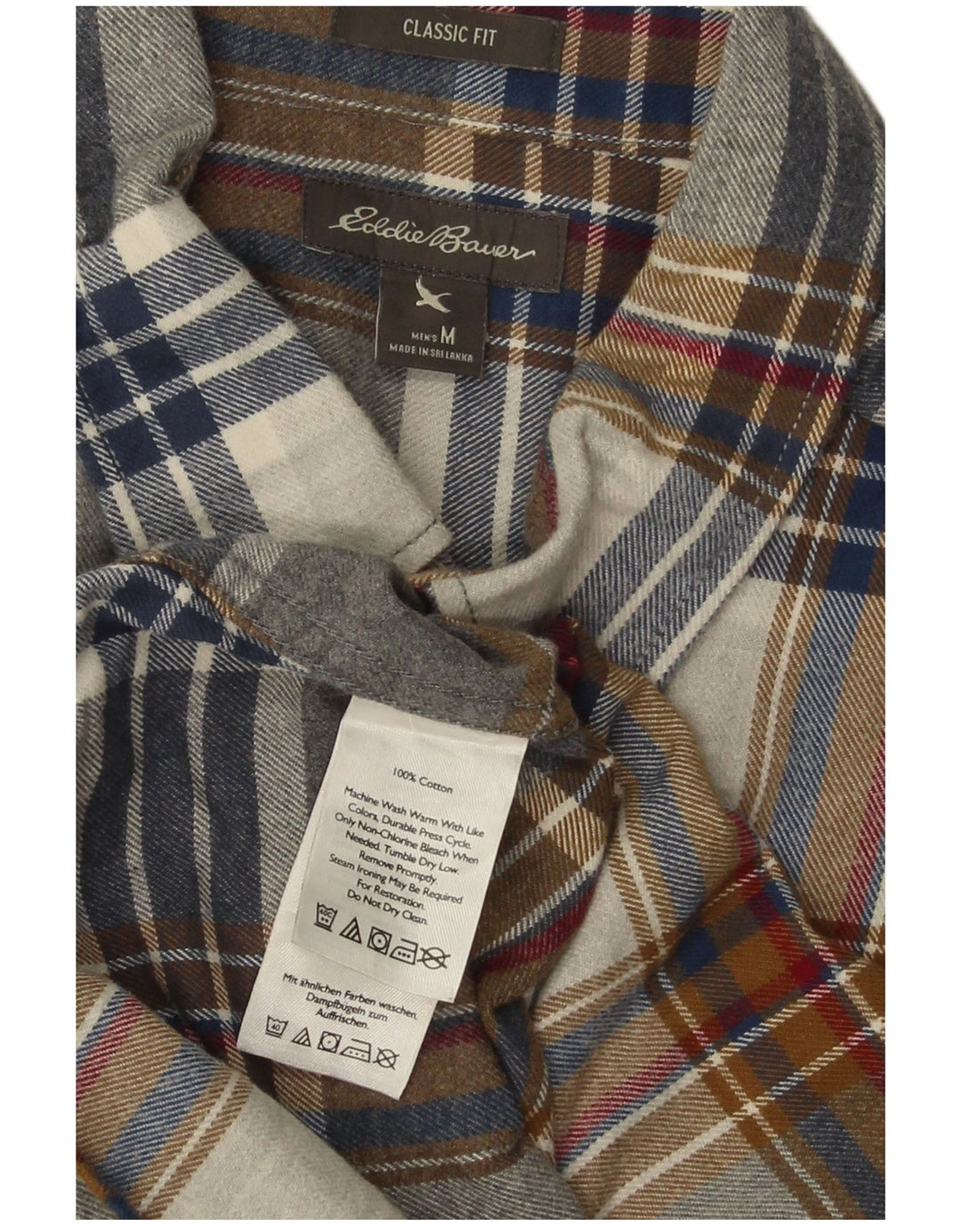 EDDIE BAUER Męska koszula flanelowa o klasycznym kroju, w średnią wielobarwną kratkę