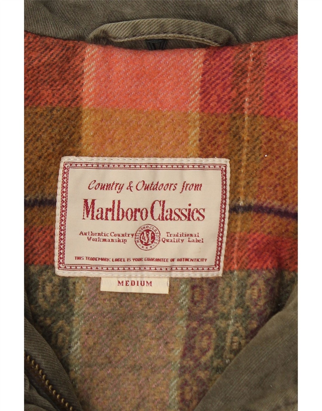 Marlboro Classics Damski płaszcz wiatrówkowy UK 12 Średni zielony bawełniany