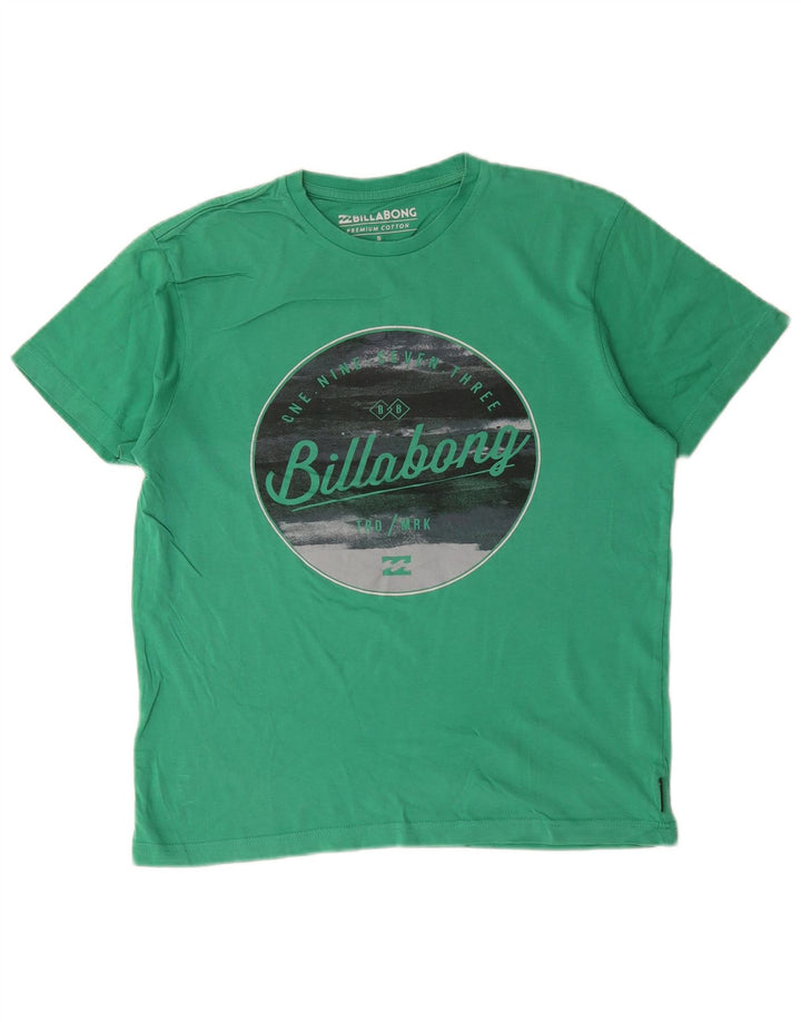 Męski T-shirt z grafiką Billabong, mały, zielony, bawełniany