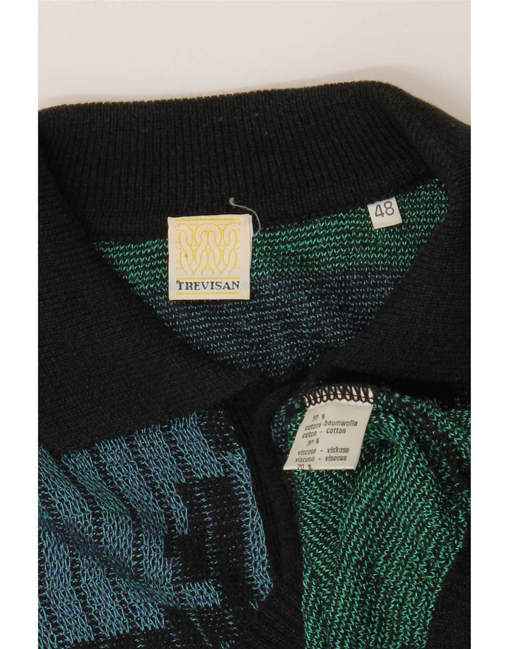 Męski sweter w stylu vintage z abstrakcyjnym wzorem polo IT 48 Medium Multico