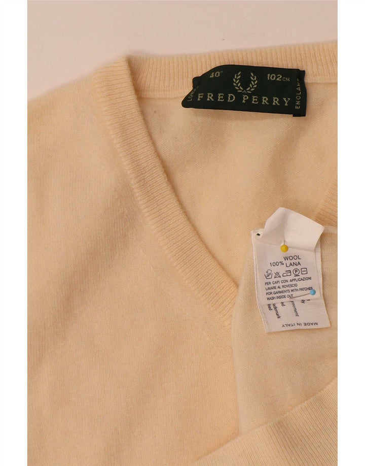 Podkoszulek męski Fred Perry z kamizelką, mały, beżowy, wełniany