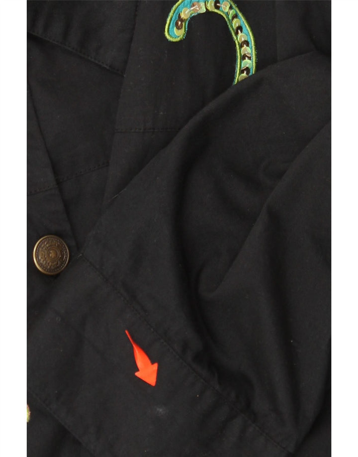 INDIGO MOON Damska kurtka bomberka oversize UK 22 3XL Czarny motyl