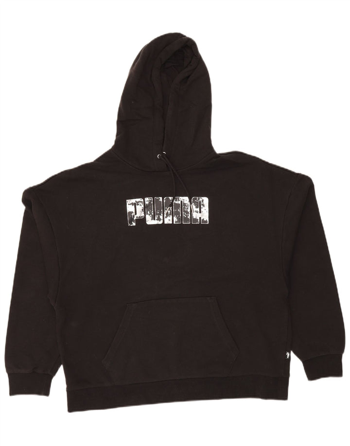 Damski sweter z kapturem i grafiką PUMA UK 16, duży, czarny, bawełniany