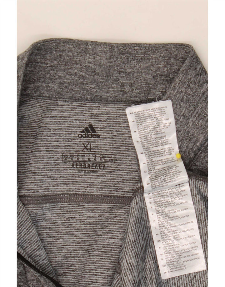 Adidas Męskie Aeroready Zip Neck Pullover Dres Top XL Szary nakrapiany