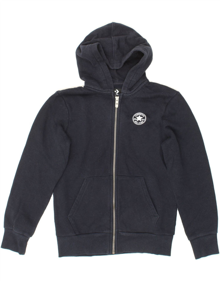 CONVERSE Boys Zip Hoodie Sweater 10-11 Years Medium Navy Blue Vintage Converse and Second-Hand Converse from Messina Hembry 