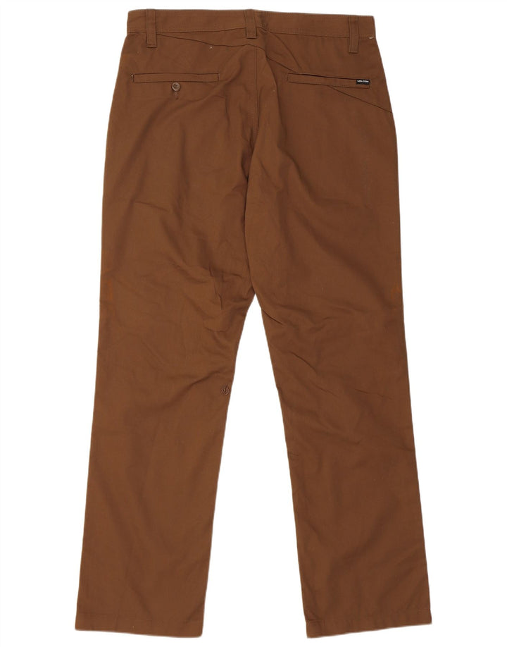 Damskie proste spodnie chino Volcom W32 L31 brązowa bawełna