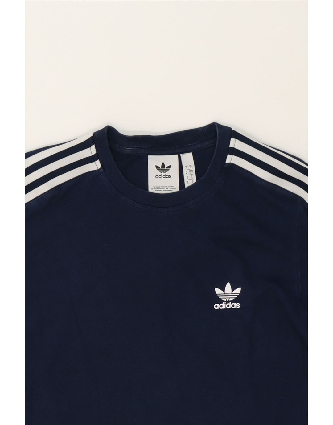 ADIDAS Mens T-Shirt Top Small Navy Blue Cotton Vintage Adidas and Second-Hand Adidas from Messina Hembry 