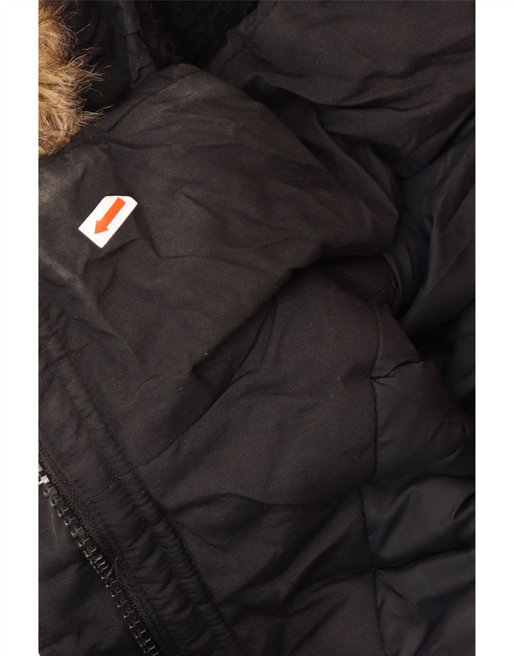 Damska kurtka parka Superdry UK 12, średnia czarna, zimowa