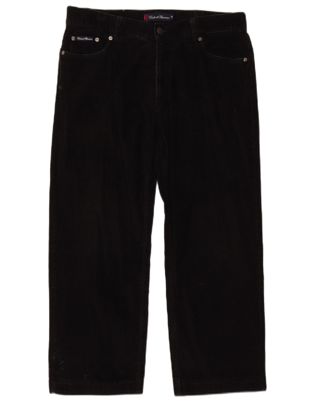 CONTE OF FLORENCE Męskie sztruksowe spodnie przycięte IT 50 Large W34 L25 Black