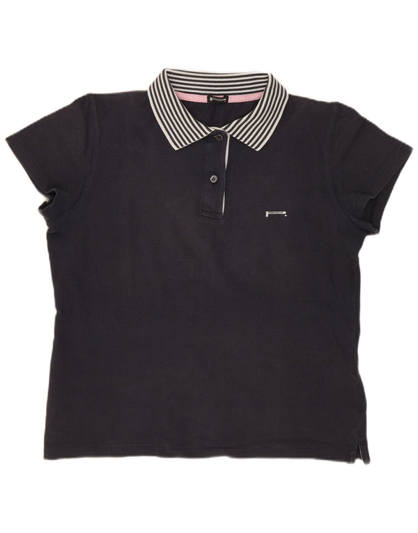 Pirelli Womens Polo Shirt UK 18 XL Navy Blue Cotton