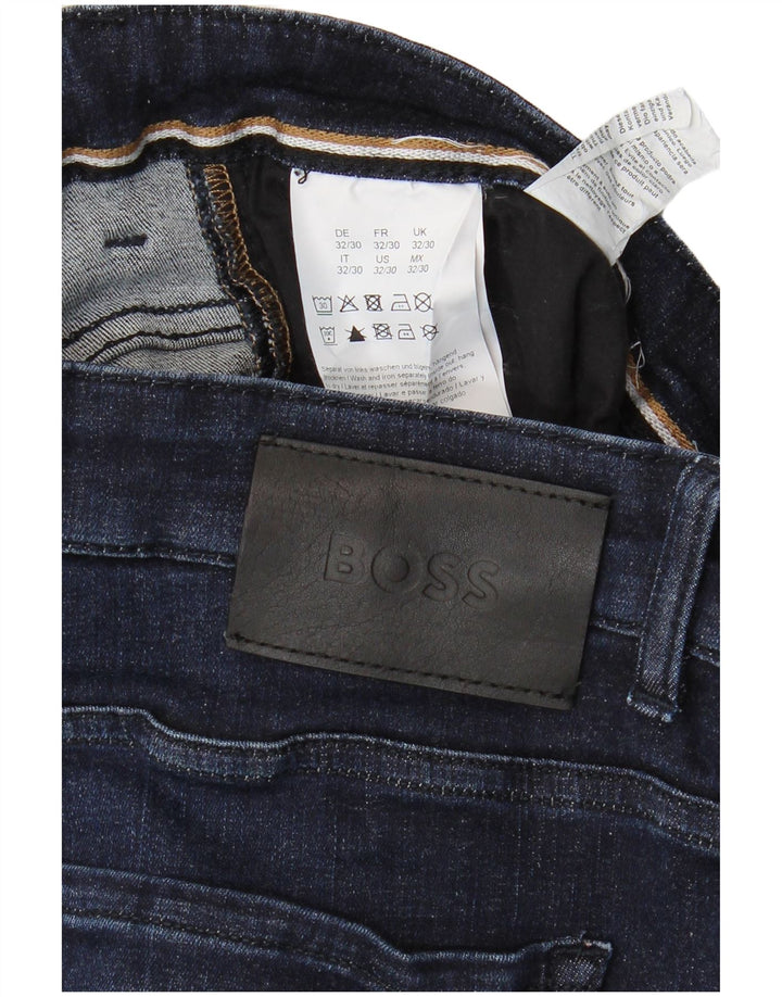 Męskie jeansy slim HUGO BOSS W32 L30 Granatowa bawełna