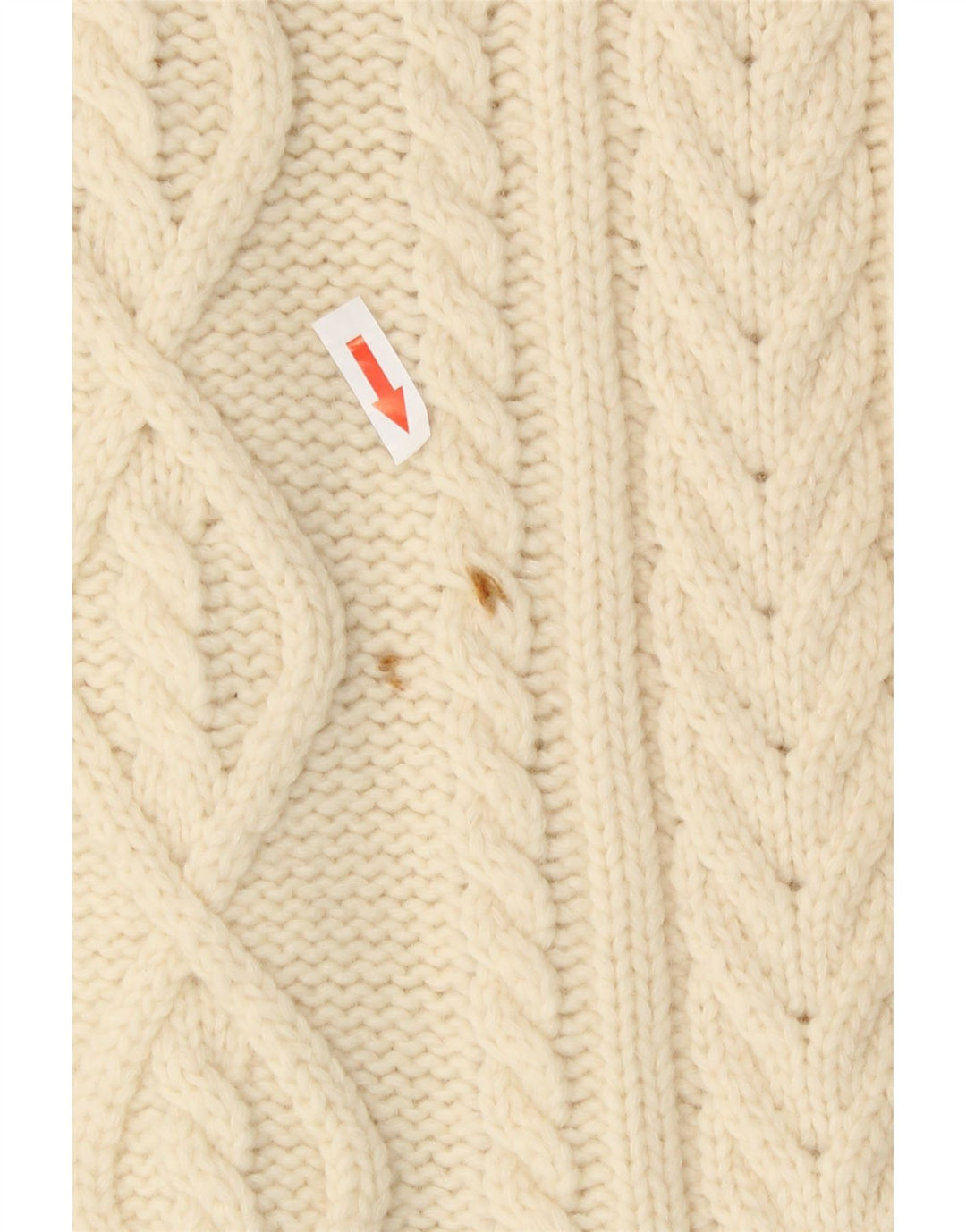 Sweter damski w stylu vintage IT 44 Średni złamanej białej wełny