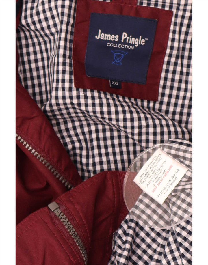 Męska kurtka bomber James Pringle UK 44 2XL Burgundowy poliester